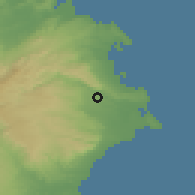Shaded relief of the 54 km around Floridia, drawn from the GMTED2010 grid