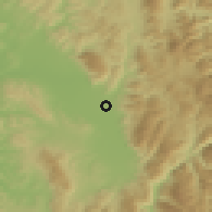 Shaded relief of the 52 km around Foligno, drawn from the GMTED2010 grid