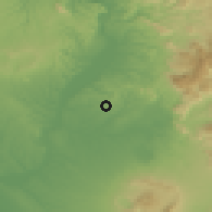 Shaded relief of the 53 km around Fonte Nuova, drawn from the GMTED2010 grid