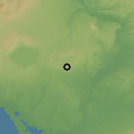 Shaded relief of the 53 km around Formello, drawn from the GMTED2010 grid