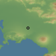 Shaded relief of the 53 km around Frattamaggiore, drawn from the GMTED2010 grid