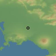 Shaded relief of the 53 km around Frattaminore, drawn from the GMTED2010 grid