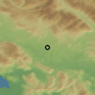 Shaded relief of the 53 km around Frosinone, drawn from the GMTED2010 grid