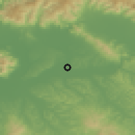 Shaded relief of the 52 km around Fucecchio, drawn from the GMTED2010 grid