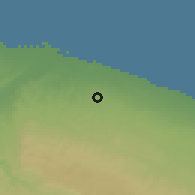 Shaded relief of the 53 km around Andria, drawn from the GMTED2010 grid