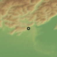 Shaded relief of the 51 km around Gavardo, drawn from the GMTED2010 grid