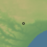 Shaded relief of the 53 km around Ginosa, drawn from the GMTED2010 grid