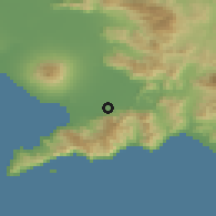 Shaded relief of the 53 km around Angri, drawn from the GMTED2010 grid