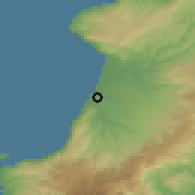 Shaded relief of the 54 km around Gioia Tauro, drawn from the GMTED2010 grid