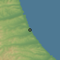 Shaded relief of the 52 km around Giulianova, drawn from the GMTED2010 grid