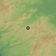 Shaded relief of the 54 km around Grammichele, drawn from the GMTED2010 grid