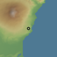 Shaded relief of the 54 km around Aci Catena, drawn from the GMTED2010 grid