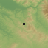 Shaded relief of the 52 km around Greve in Chianti, drawn from the GMTED2010 grid