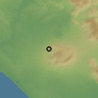 Shaded relief of the 53 km around Grottaferrata, drawn from the GMTED2010 grid