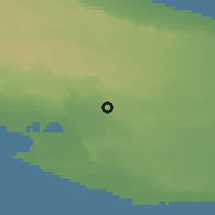 Shaded relief of the 53 km around Grottaglie, drawn from the GMTED2010 grid