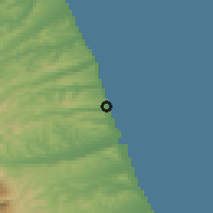 Shaded relief of the 52 km around Grottammare, drawn from the GMTED2010 grid