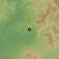 Shaded relief of the 53 km around Guidonia, drawn from the GMTED2010 grid