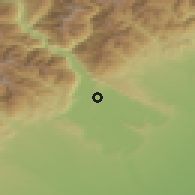 Shaded relief of the 51 km around Ivrea, drawn from the GMTED2010 grid