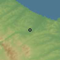 Shaded relief of the 52 km around Jesi, drawn from the GMTED2010 grid