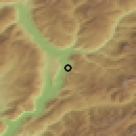 Shaded relief of the 51 km around Laives, drawn from the GMTED2010 grid
