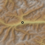 Shaded relief of the 51 km around Aosta, drawn from the GMTED2010 grid