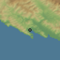 Shaded relief of the 52 km around La Spezia, drawn from the GMTED2010 grid