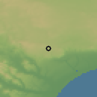 Shaded relief of the 53 km around Laterza, drawn from the GMTED2010 grid