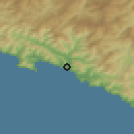 Shaded relief of the 52 km around Lavagna, drawn from the GMTED2010 grid