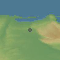 Shaded relief of the 53 km around Apricena, drawn from the GMTED2010 grid