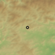 Shaded relief of the 54 km around Leonforte, drawn from the GMTED2010 grid