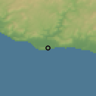 Shaded relief of the 54 km around Licata, drawn from the GMTED2010 grid