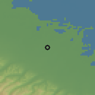 Shaded relief of the 52 km around Lugo, drawn from the GMTED2010 grid