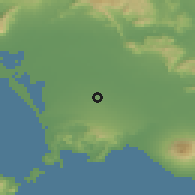 Shaded relief of the 53 km around Lusciano, drawn from the GMTED2010 grid