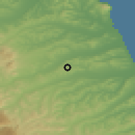 Shaded relief of the 52 km around Macerata, drawn from the GMTED2010 grid