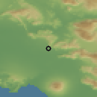 Shaded relief of the 53 km around Maddaloni, drawn from the GMTED2010 grid
