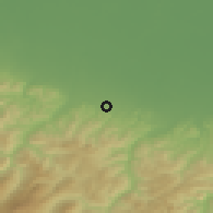 Shaded relief of the 52 km around Maranello, drawn from the GMTED2010 grid