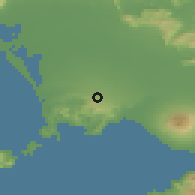 Shaded relief of the 53 km around Marano di Napoli, drawn from the GMTED2010 grid