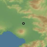 Shaded relief of the 53 km around Marigliano, drawn from the GMTED2010 grid