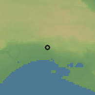 Shaded relief of the 53 km around Massafra, drawn from the GMTED2010 grid