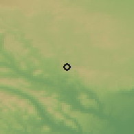 Shaded relief of the 53 km around Matera, drawn from the GMTED2010 grid