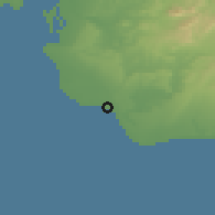 Shaded relief of the 54 km around Mazara del Vallo, drawn from the GMTED2010 grid