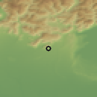 Shaded relief of the 51 km around Mazzano, drawn from the GMTED2010 grid