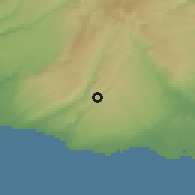 Shaded relief of the 54 km around Modica, drawn from the GMTED2010 grid