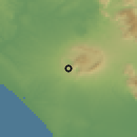 Shaded relief of the 53 km around Ariccia, drawn from the GMTED2010 grid