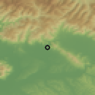 Shaded relief of the 52 km around Monsummano Terme, drawn from the GMTED2010 grid
