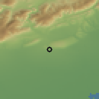 Shaded relief of the 51 km around Montebelluna, drawn from the GMTED2010 grid