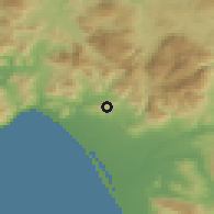 Shaded relief of the 53 km around Montecorvino Pugliano, drawn from the GMTED2010 grid