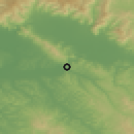 Shaded relief of the 52 km around Montelupo Fiorentino, drawn from the GMTED2010 grid