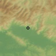 Shaded relief of the 52 km around Montemurlo, drawn from the GMTED2010 grid