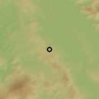 Shaded relief of the 52 km around Montepulciano, drawn from the GMTED2010 grid